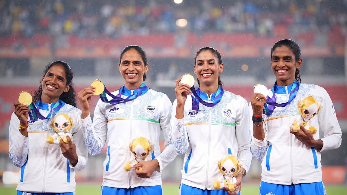 India’s women win Asian Games 4x400m relay gold in dramatic finish